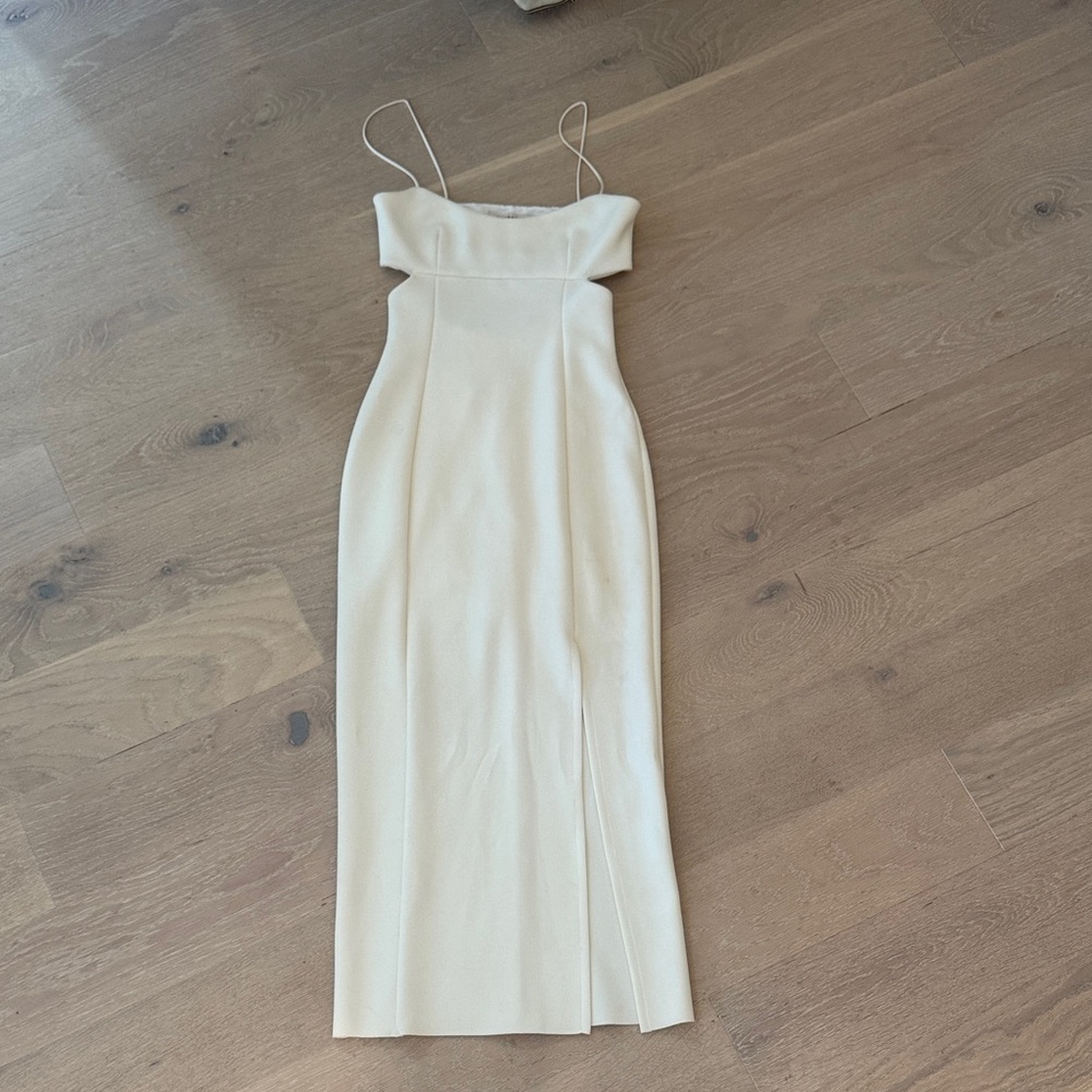 Elegant Cream Spaghetti Strap Dress